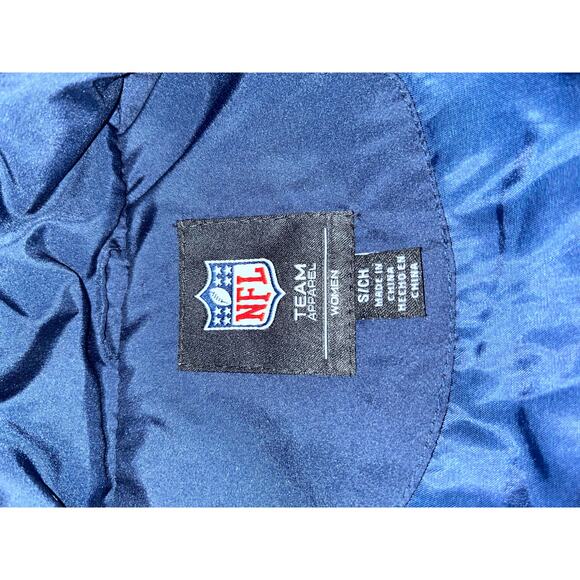 NFL Seattle Seahawks Blue Green Puffer Football Game Day Casual Vest - Picture 5 of 6